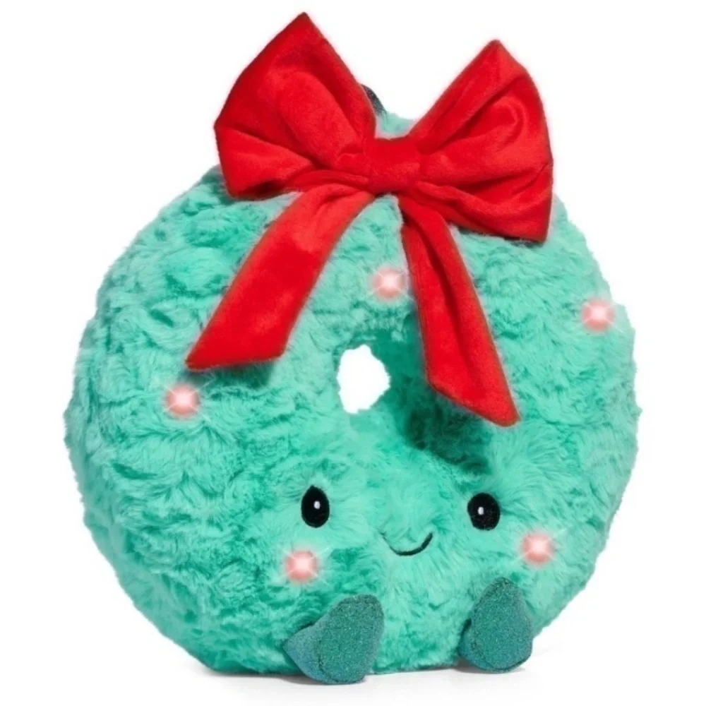 NWT. FAO SCHWARZ 10” Glow Brights Plush Wreath